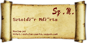 Sztolár Márta névjegykártya